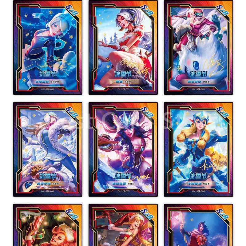 정품 리그 오브 레전드 주변 카드 컬렉션, 인기 게임 캐릭터, 희귀 XP EX SZR 카드, TCG 게임 장난감, 어린이 선물