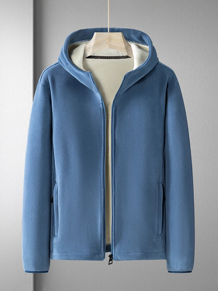 

2023 New Winter Basic Thick Warm Hoodie Men Zip Up Polar Fleece Sweatshirts 7XL 8XL Plus Size Solid Casual Thermal Hoody Jacket