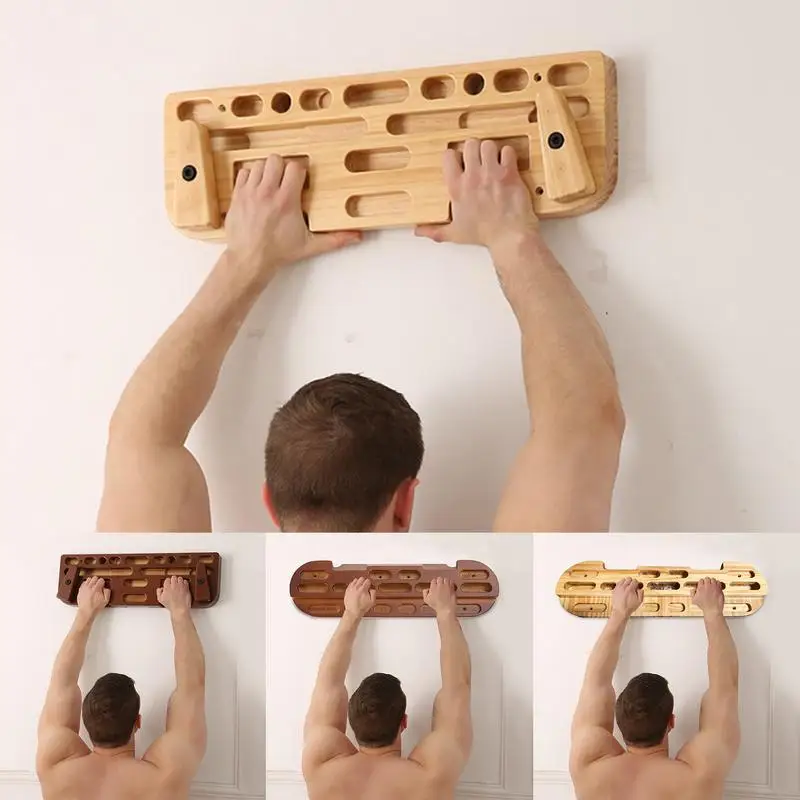 

2023 New Wooden Hang Board Rock Climbing Fingerboard Doorway Hand Strengthener Equipment For Training Finger Grip And Pull Up