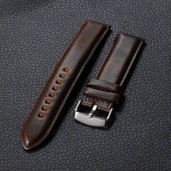 Vintage Genuine Leather Quick Release Watchband Strap - Cowhide - 26mm (Dark Brown)