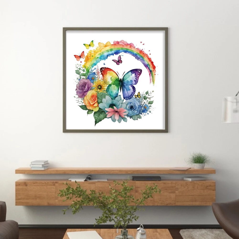 Cross stitch kit 25*25CM full embroidery eco-cotton thread 18CT cartoon animals print canvas for home decor painting