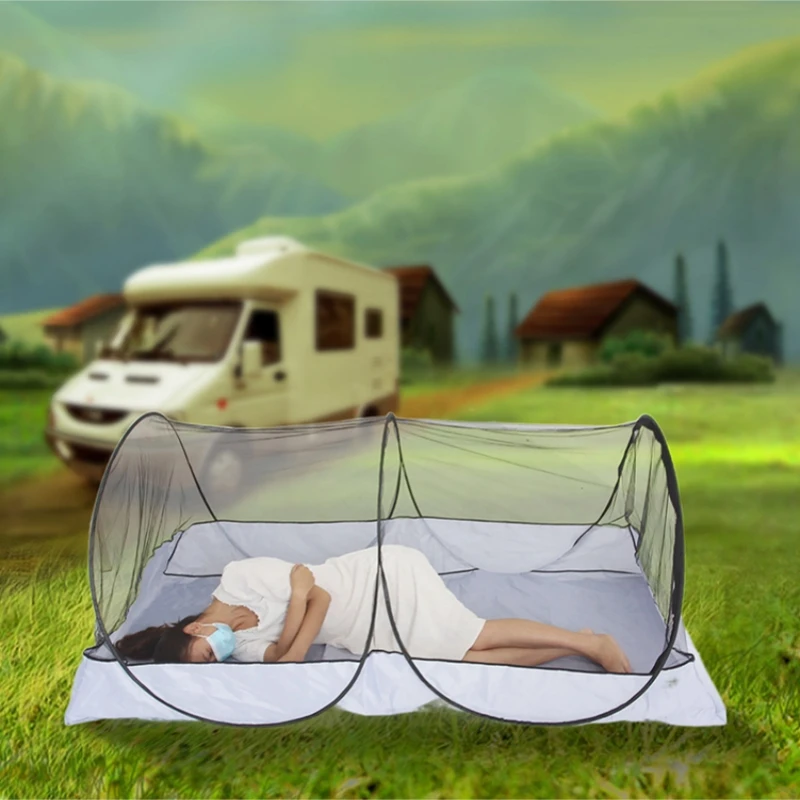 Mosquito Net Foldable Travel Tent Mosquito Net Single Bed Foldable Travel Mosquito Net Easy To Stow Easy To Installfor Family Kindergarten Travelling Camping (200 X 80 X 56 Cm) I.1628381538
