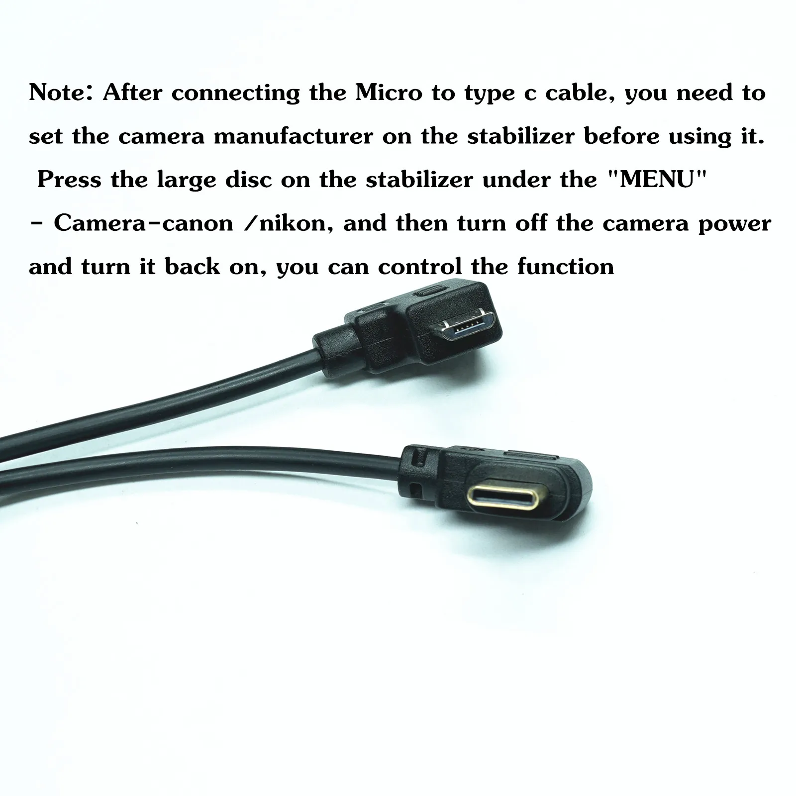 For Zhiyun Crane 2 / Weebill S stabilizer to Sony/Fuji/Canon EOS/Nikon 35cm Control Cable Micro USB to Type C Cable