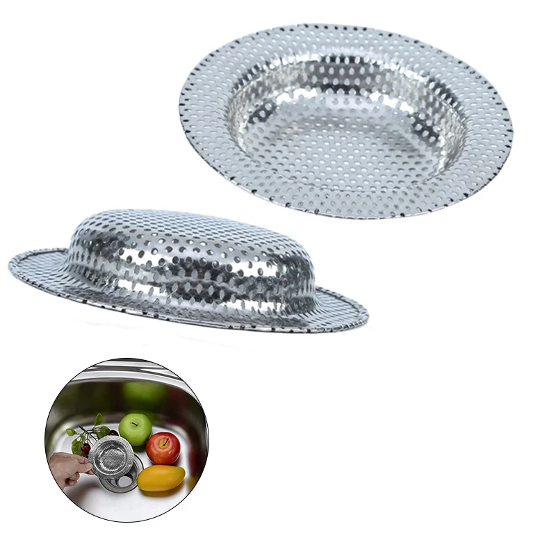 7cm/9cm/11cm Kitchen Sink Strainer Drain Hole Filter Trap Water Sink Strainer Stainless Steel Bath Drain Waste Screen 1Pcs