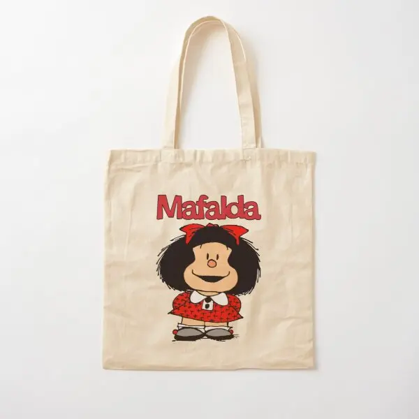 

Mafalda хлопчатобумажная Холщовая Сумка, многоразовая тканевая сумка, дизайнерская Повседневная сумка унисекс для продуктов, модная сумка для покупок с принтом, сумка-тоут через плечо