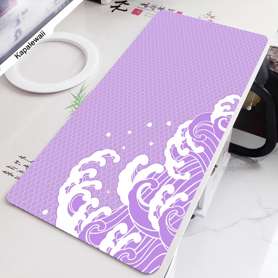 Japanese Great Off Wave Mouse Pad Gamer Large Black and White Mousepad XXXL Mouse Mat Game Carpet Rubber Keyboard Pads 50x100cm