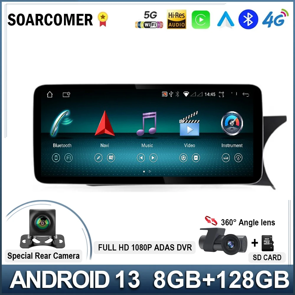 10.25 Android 13 Car Gps Navi Player Per Mercedes C Glc W204 W205 W447 Wifi Sim Carplay Bt Google Touch Screen Multimedia Stereo