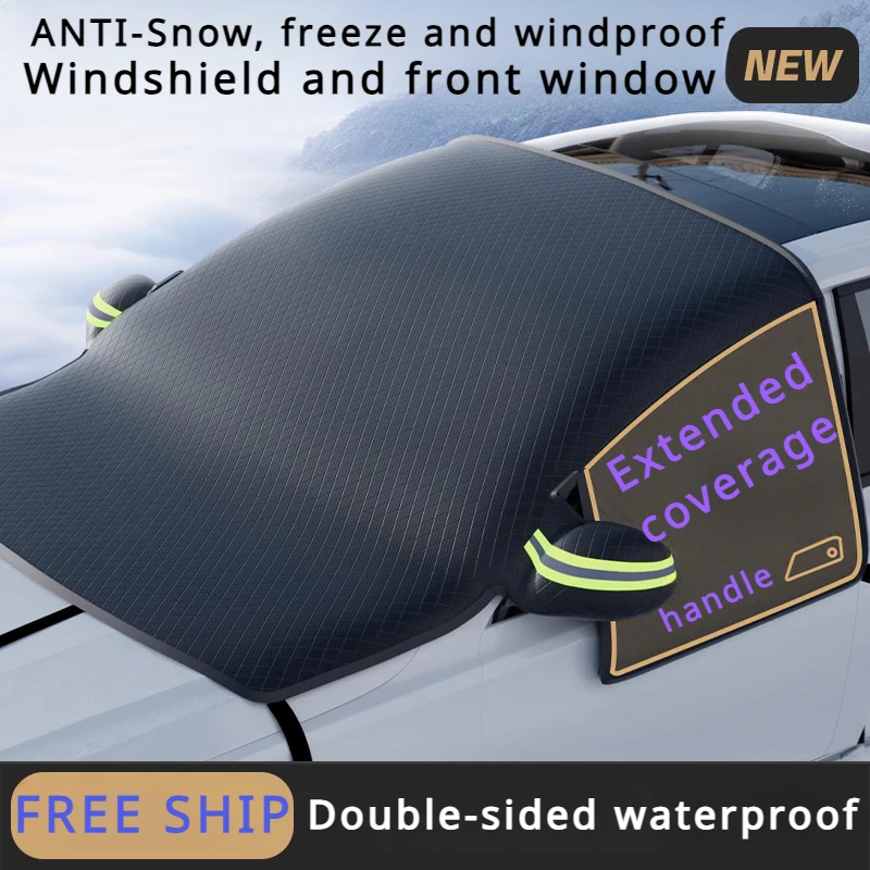 Extra Large Car Snow Cover Front Windshield Sunshade Thickened Snow Shield  Car Coat Cover Anti-ice Front Windscreen Protector - AliExpress