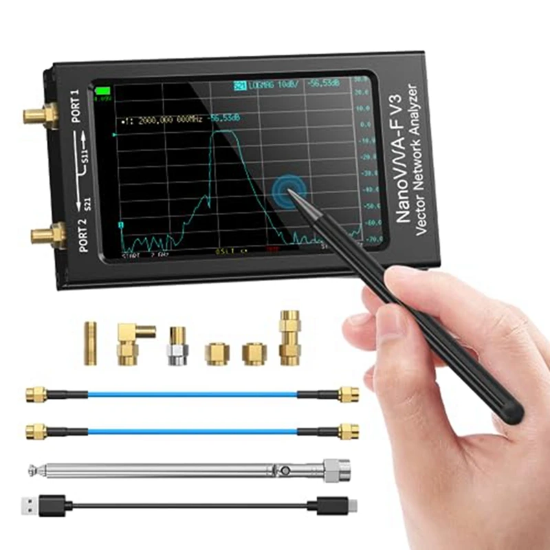 

Nanovna-F V3 Vector Network Analyzer 1Mhz-6Ghz 4.3-Inch HF VHF UHF VNA Antenna Analyzer Measures 801 Scan Points