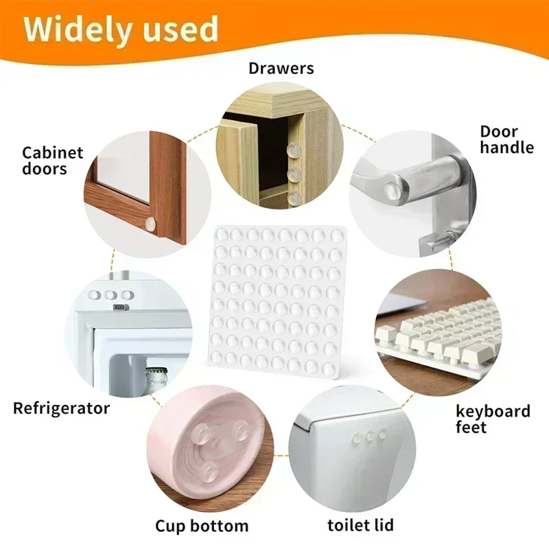 Self-Adhesive Door Stop Silicone Dots Cabinet Silencer Bumpers Sticker Handle Table Legs Wall Protector Pad silicone furniture pads silicone door stoppers