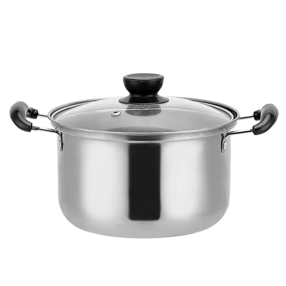 

1pc Stainless Steel Stockpot Multi-functional Soup Pot Household Stockpot with Lid