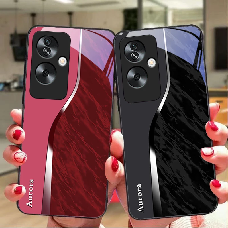 Water Pattern Purple Tempered Glass Black Phone Case