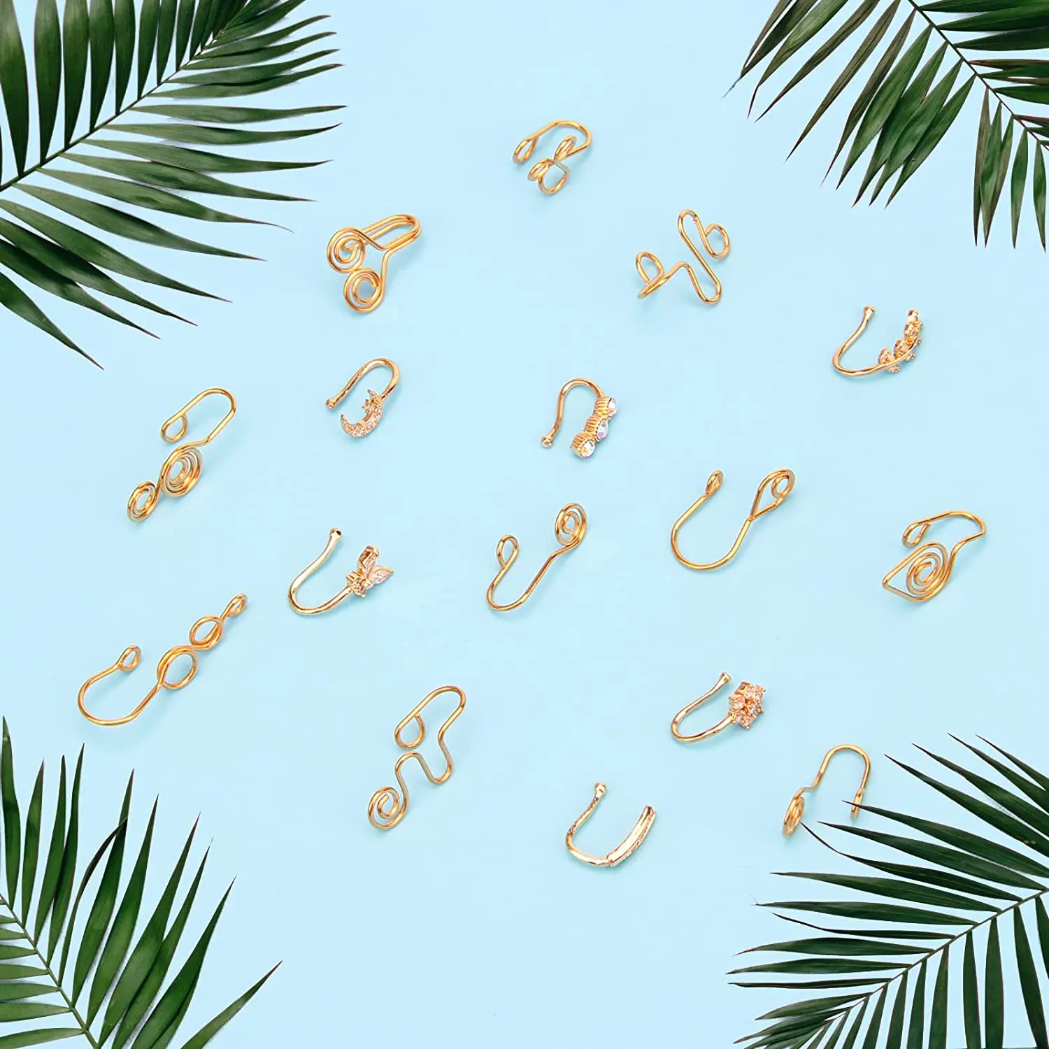 Piercing Fake Nose Ring CZ African Nose Cuffs Gold Faux Septum Nose Rings Clip on Nose Jewelry for Woman Non Pierced Jewelry