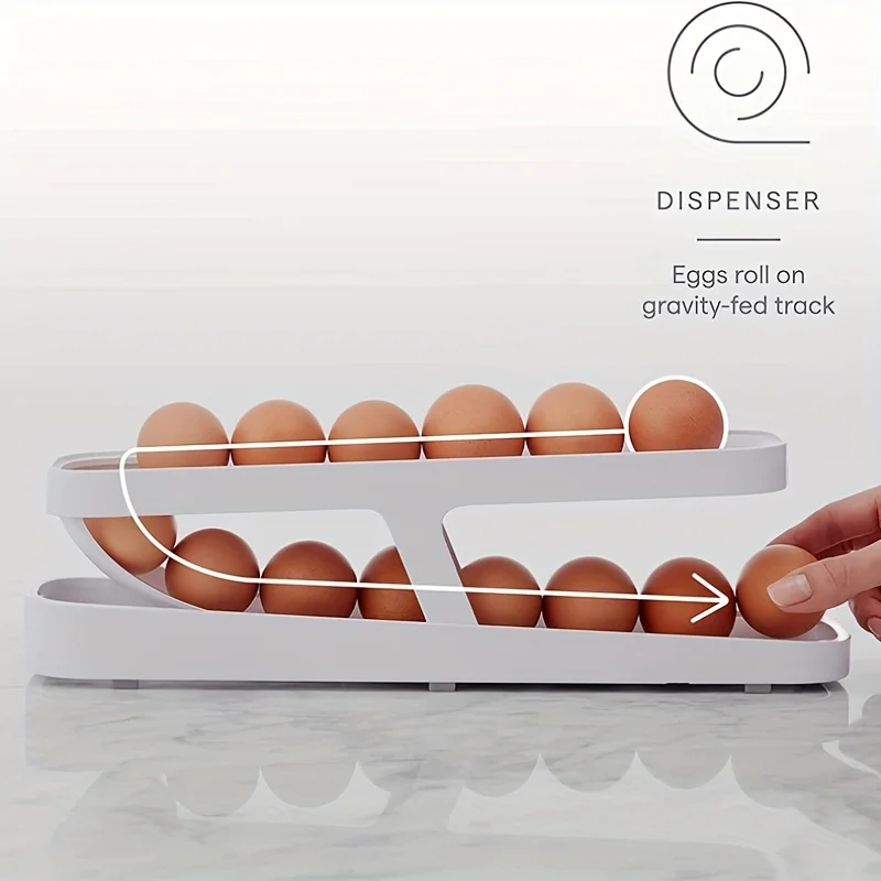 Egg Dispenser egg dispenser with Rolldown Design for Fridge Neatly Stores and Distributes Eggs 1pc