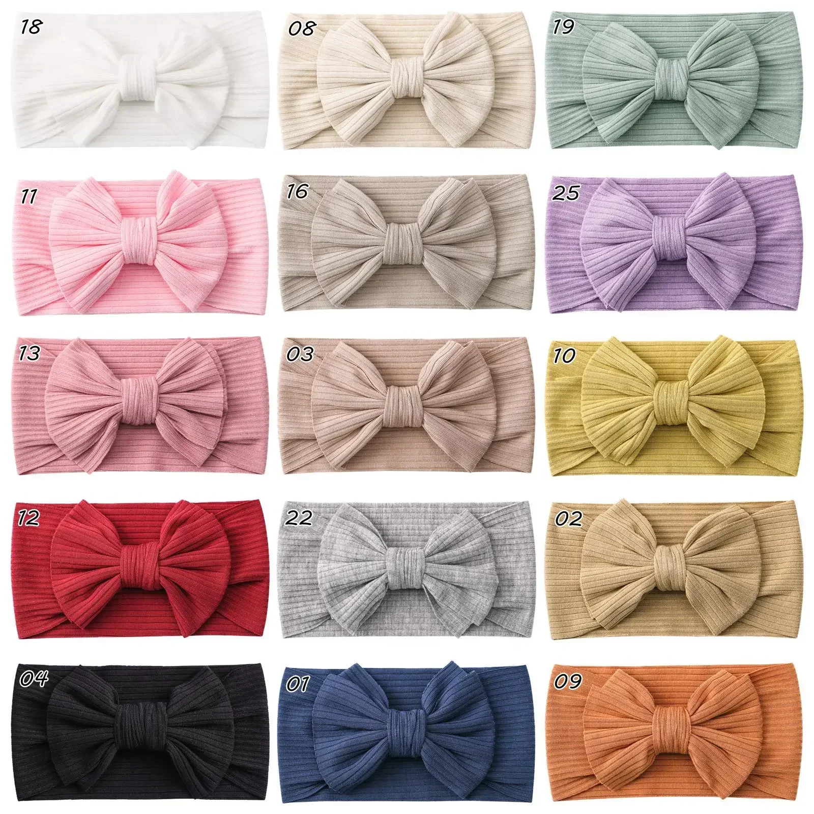 Candy Color Knit Baby Headbands Rib Bow Elastic Soft Newborn Headbands for Baby Girl Children Turban Infant Kids Accessories hair accessories hair bands hair headband accessories baby headband set