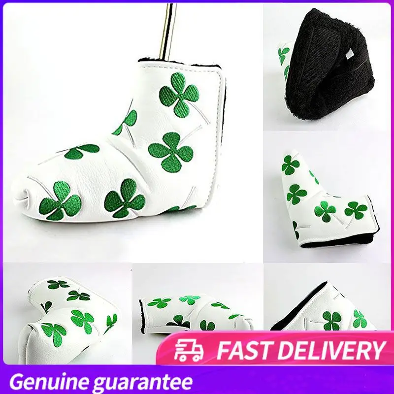 

Golf Clover Pattern Headcover PU Leather Waterproof Four Leaf Clover Golf Club Protective Cover Anti-Collision Club Heads Cover