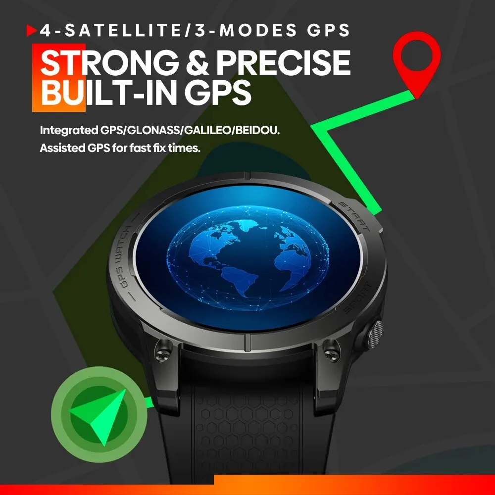 Zeblaze Stratos 3 ̾ GPS Ʈ ġ, Ʈ HD AMOLED ÷  GPS, Hi-Fi  ȭ ȭ,  Ʈġ