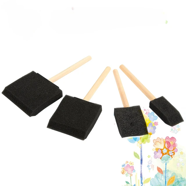 Foam Paint Brushes 4 Pcs Sponge Brushes Sponge Paint Brush with