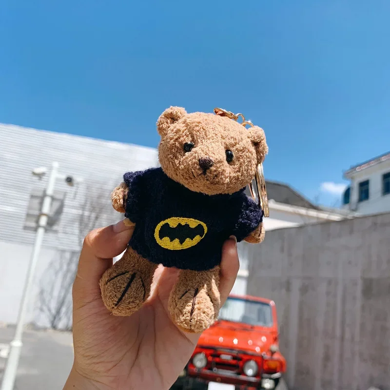 

Kawaii 13CM Bear doll pendant key chain men and women creative cute couple plush toy personality small doll bag pendant