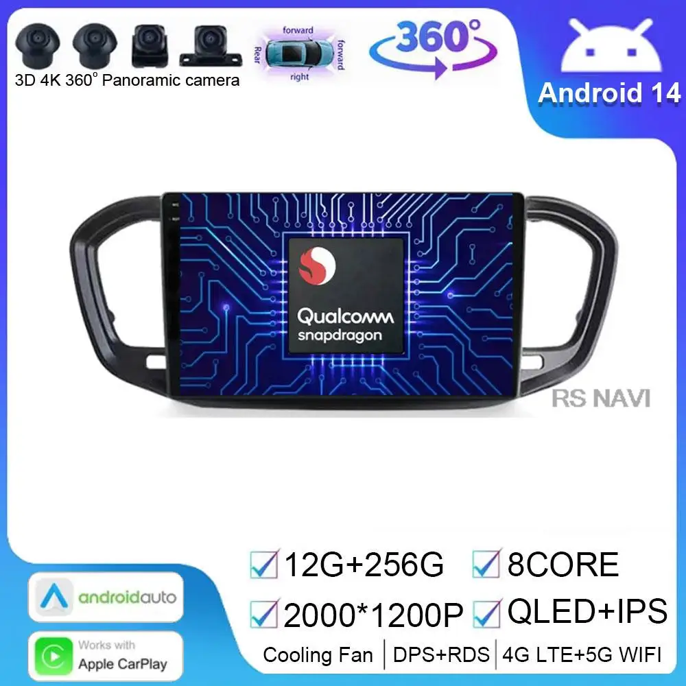차량용 라디오 멀티미디어 비디오 플레이어, Lada VESTA 2023 DSP GPS SIM, 4G 내비게이션 오디오, 2 Din 카플레이, 12GB + 256GB, 안드로이드 14 