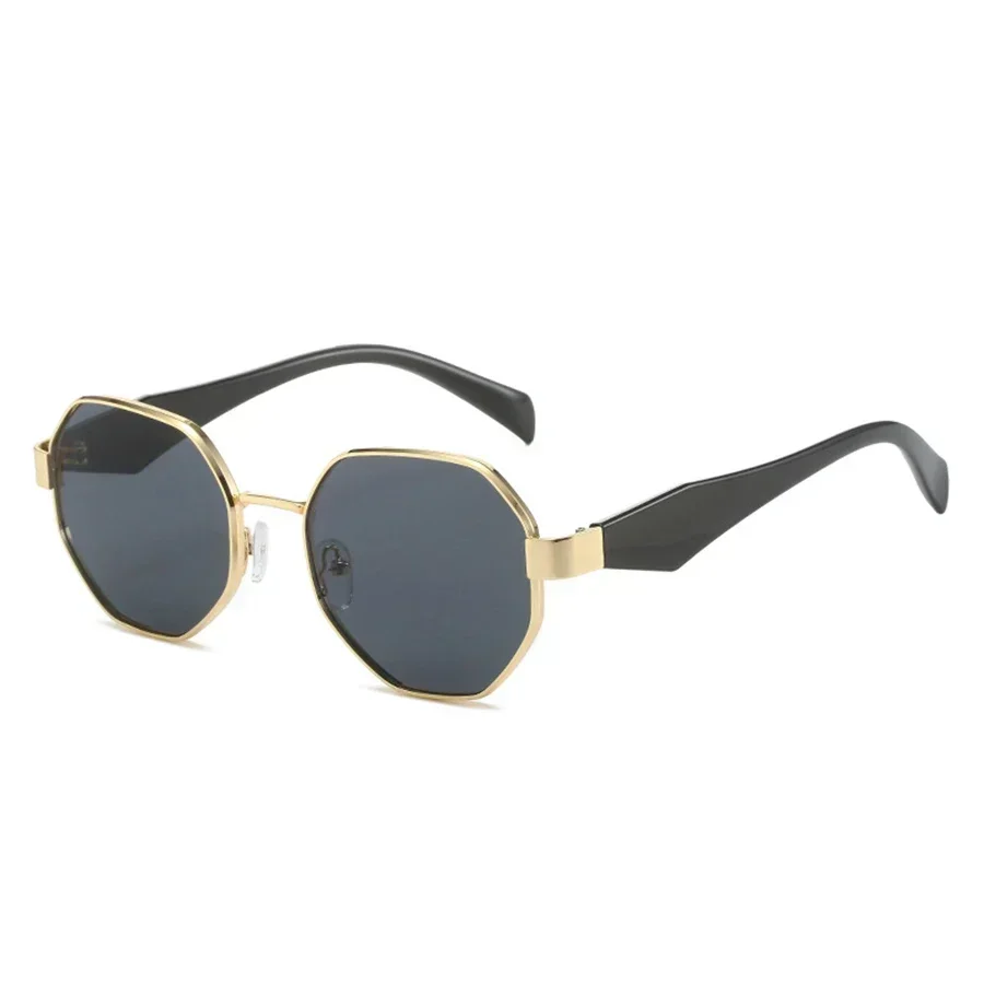 Vintage Sunglasses Women Fashion Polygonal Metal F...