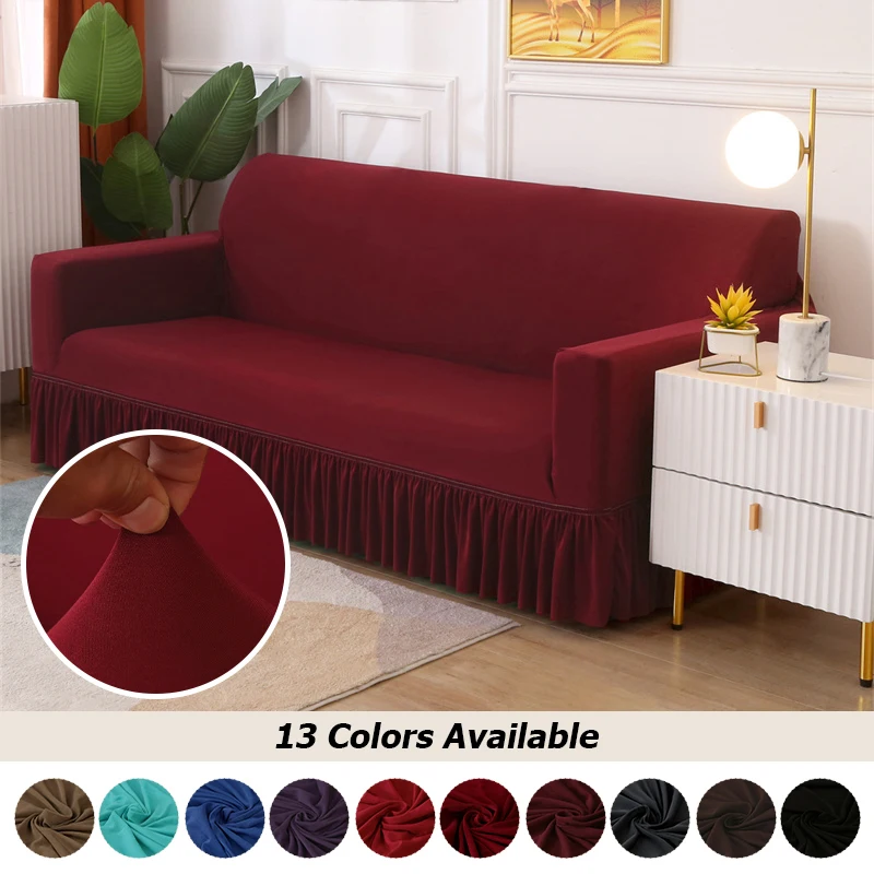 Solid Color Sofa Cover Stretch Corner Slipcover For Living Room Non