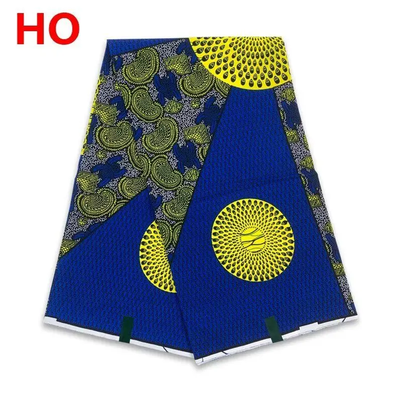 

High Quality 100% Cotton African Print Wax Fabric 6yards Real Ankara Tissu Wax Classic Style for Party Dress Sewing YG301-1
