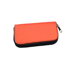 Stylish Memory Card Storage Wallet - Compact Carrying Pouch for Secure Card Organization (Orange)