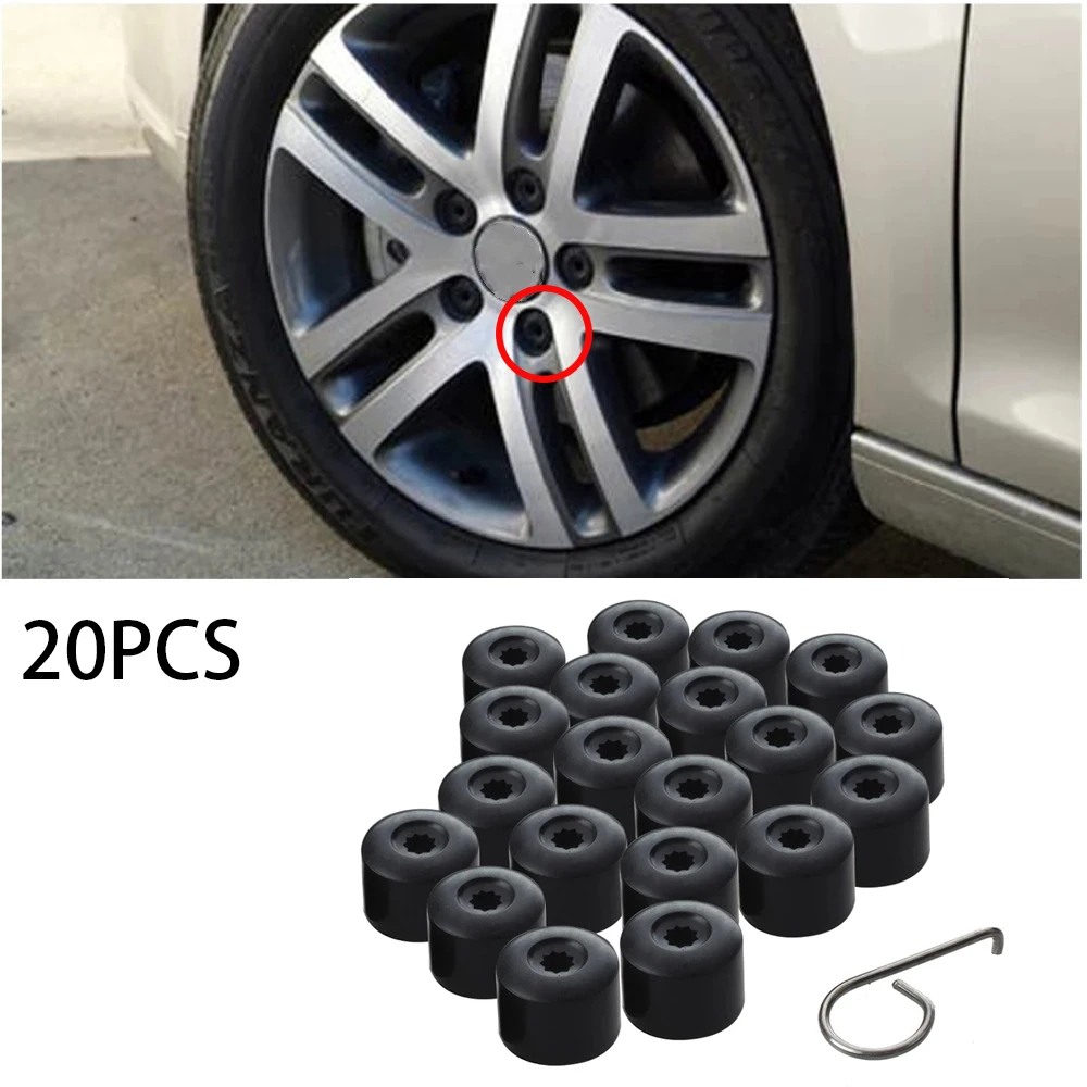 20PCS Car Tire Bolt Nut Cap Plastic Hub Cap for VW Jetta Golf MK5 MK4