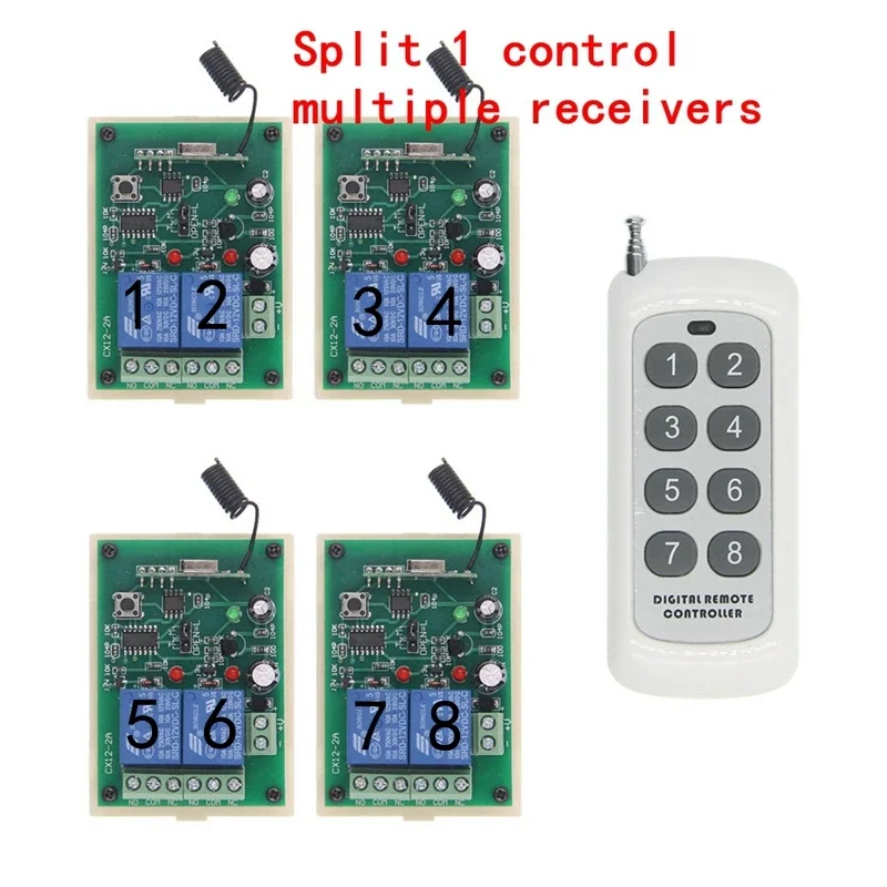 

Controller DC12V 24V General Voltage 2CH Remote Control Motor Electric Push Rod Toy Car Equipment Switch Receiver Transmitter