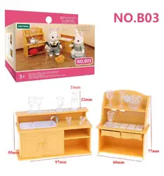Woodland Animal Dollhouse Furniture Set: Miniature Bedroom, Kitchen, and Bathroom Accessories (Green)