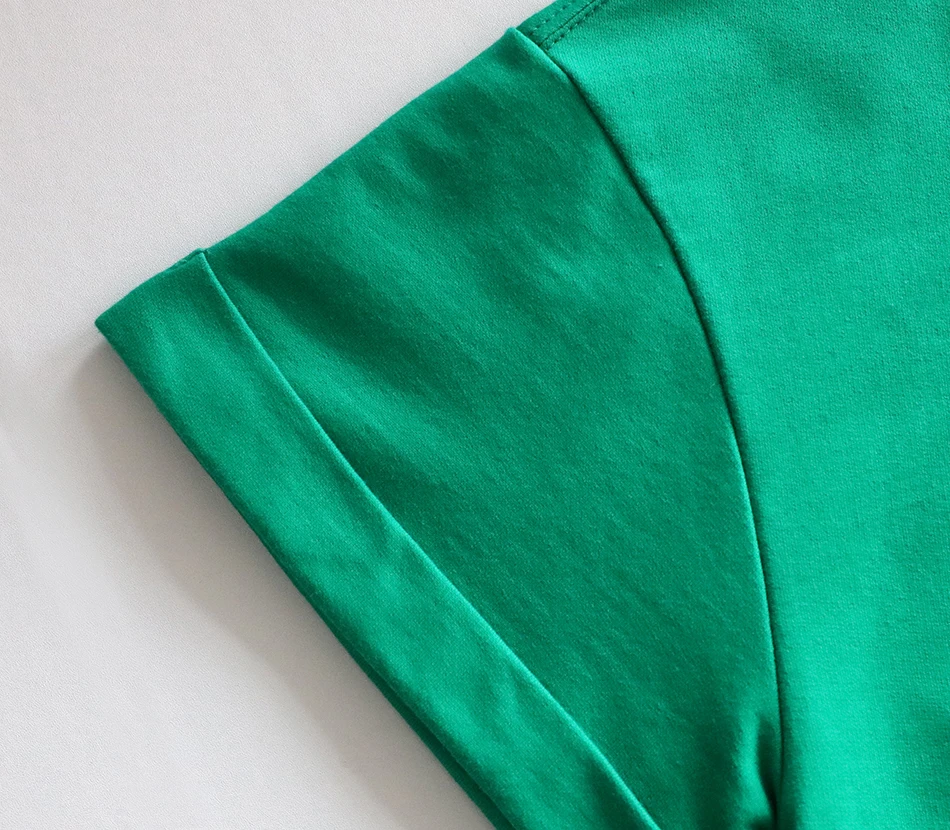 Grünen Anzug Shorts mit T-shirt für Frauen und Top Lose Oversize 100% Baumwolle Sommer Zwei Stück Set Frauen Klassische Trainingsanzug casual