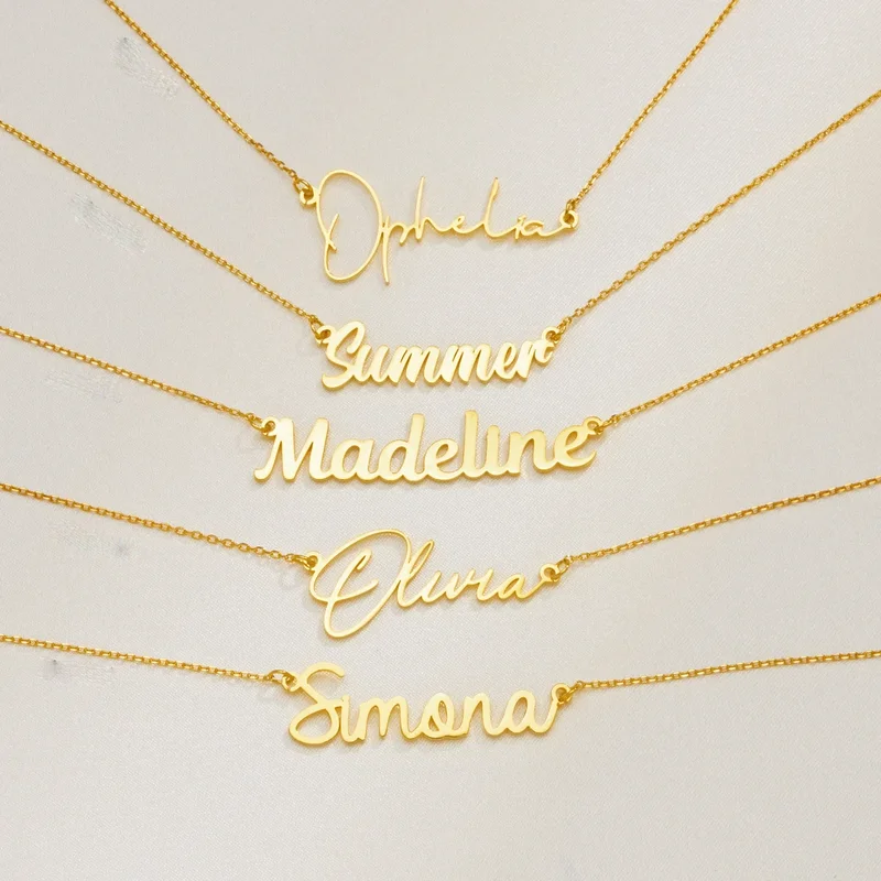 Custom Name Necklace for Women Personalised Cursive Letter