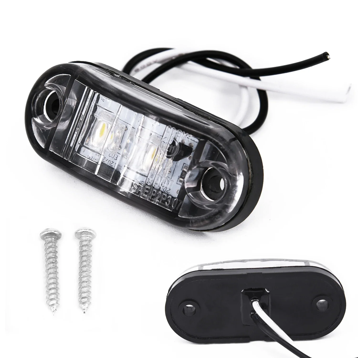 2Pcs Set White 12V LED Car Side Marker Tail Light 24V Trailer-Truck Lamp LED Clearance Trailer Caravan For Scania Truck