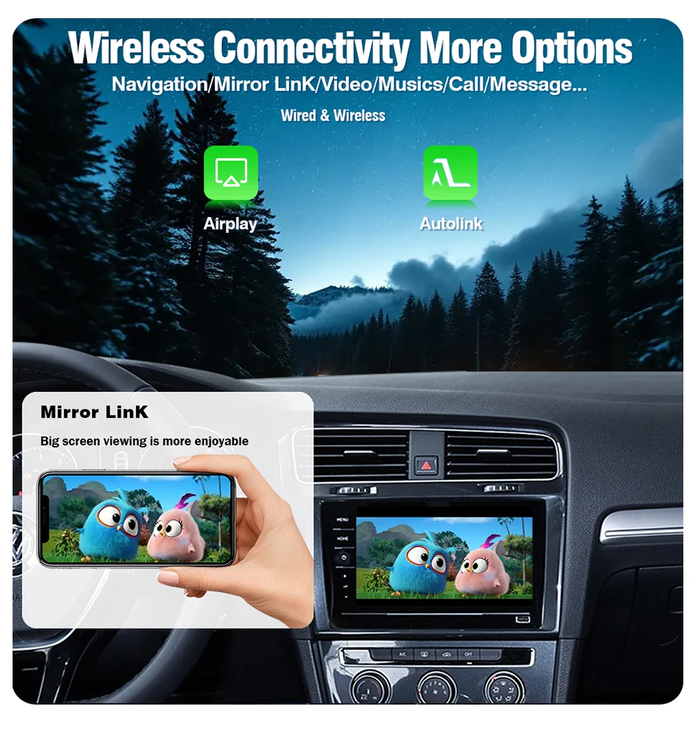 AUTOTOP Wireless CarPlay Android Auto für VW Skoda Seat Polo Tiguan Atlas Teramont Passat TouranT-Cross 8 & 9,2 Zoll MIB2.5 MIB3 – Detail 5