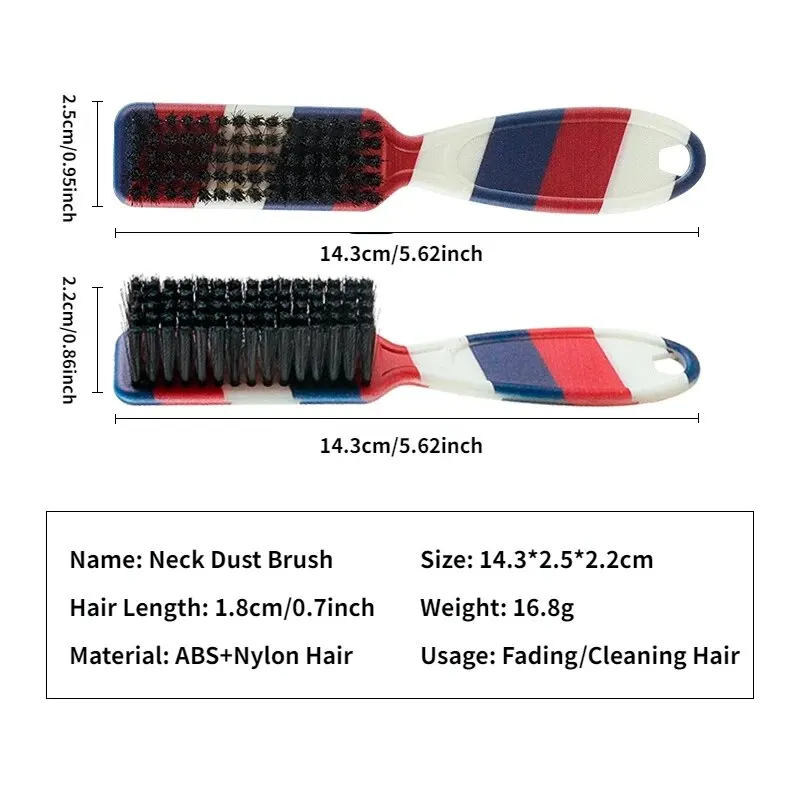 New Style Barber Neck Duster Brush Double-Sided Striped Salon Styling Tools For Hair Removal Facial Beard Clean Shaving Brushes 6