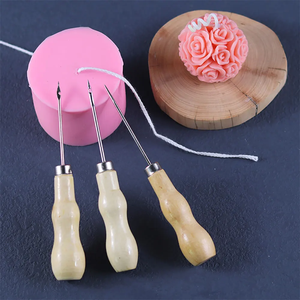 For Fun DIY Candle Making Punch Tool Round Hole Cone Crochet Hand Drill for Silicon Mold Practical Gadget Candle Auxiliary Tools