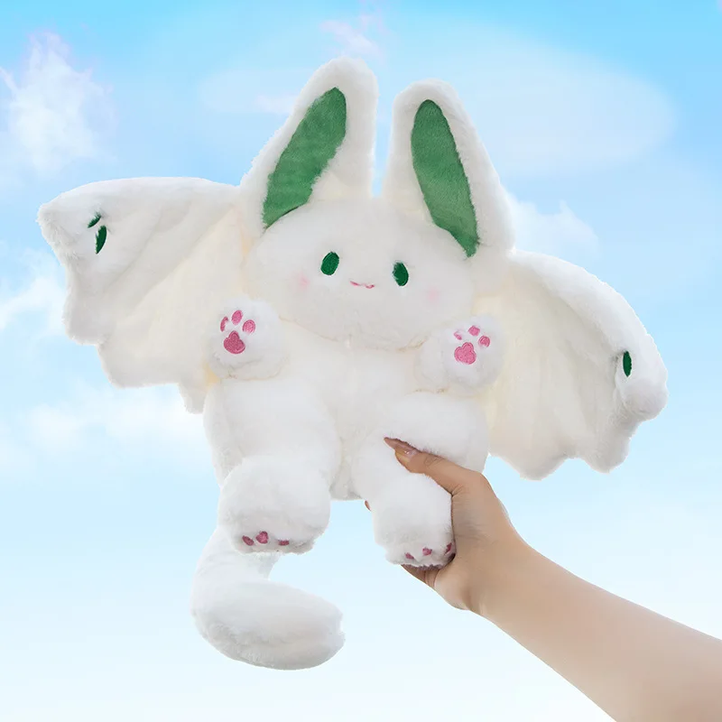 Cartoon Animated Small Animals Kawaii Pink And White Bat Plush Doll Toy Bedroom Decoration Children's Birthday Christmas Gift 2