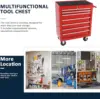 7 Drawers Rolling Tool Chest & Hand Box with Tools,Box with Wheels Pull Handle Key Locking,Complete Tool Kit with 4 Layers 4