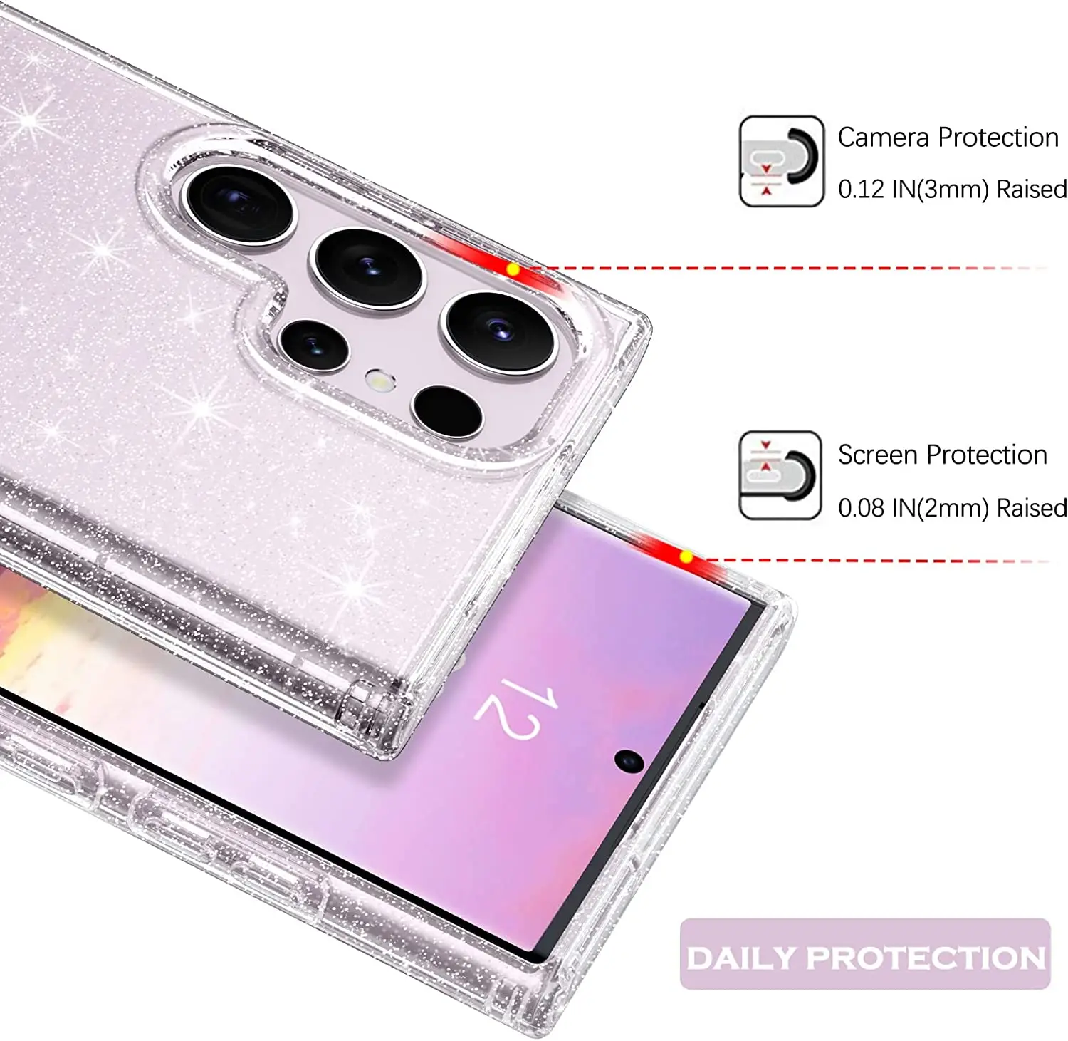 Sparkling Clear Glitter Phone Cover