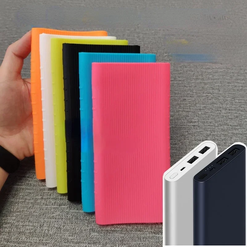Silicone Power Bank Case Cover For Xiaomi Power Bank 3 10000 MAh Dual USB Port Skin Shell Sleeve