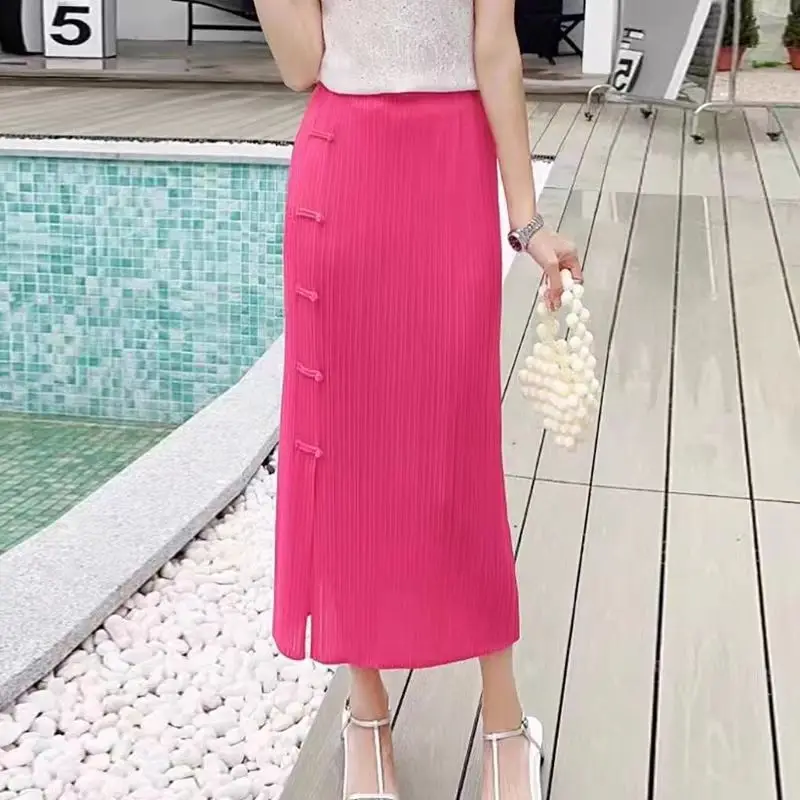 Pleated buttocks skirt Female Korean luxury clothing japanese fashion  black women's pleated skirt  Loose Fit