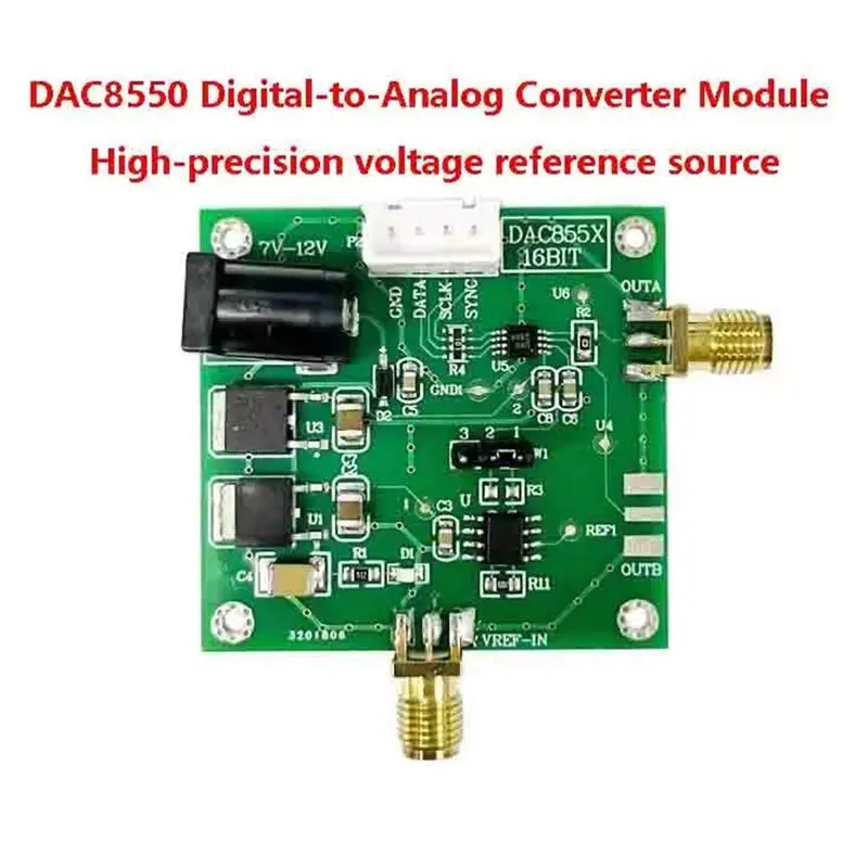 NEW-DAC 8550 모듈 디지털-아날로그 변환기 16비트 DAC 고정밀 단일 채널 아날로그 전압 출력 0-5V
