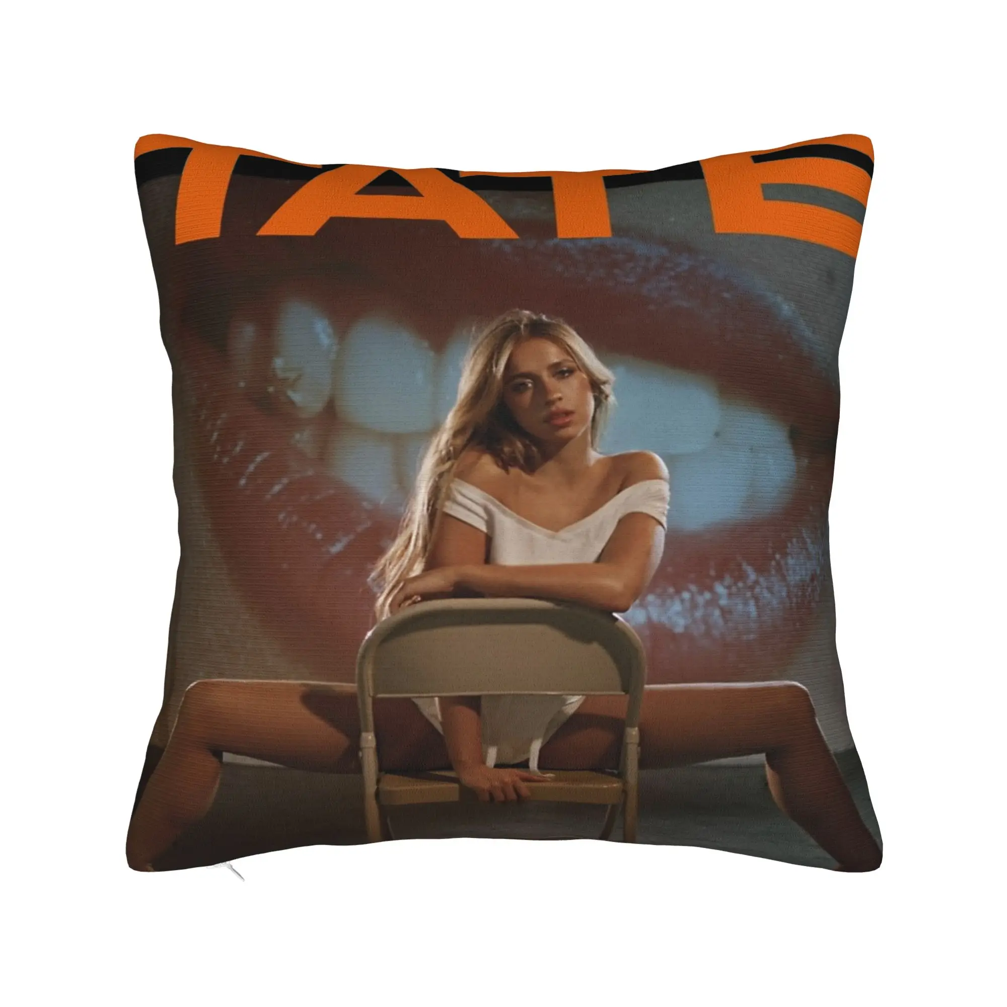 Decorative Pillowcase Featuring Pop Singer Tate McRae - Square Style Multi-Size