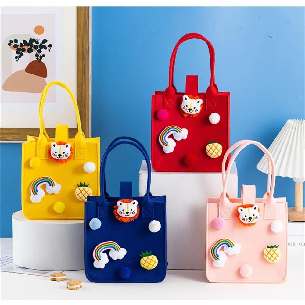 

Durable Cartoon Gift for Women Girls Felt Tote Bag Storage Tote Cartoon Felt Bag Simple Pattern Felt Bag