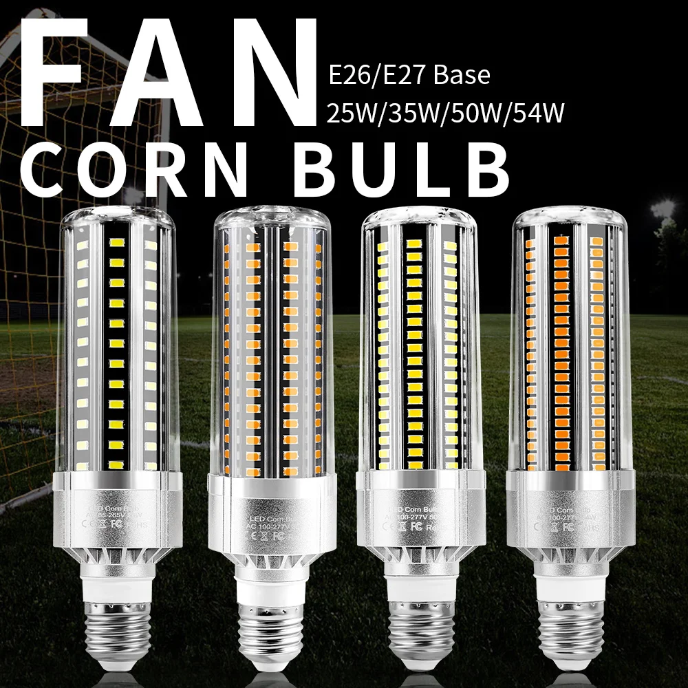 E27 LED Corn Bulb 220V Lamp E26 Ceiling Lights 25W 35W 50W Led Chandeliers 110V Lampada For Home Living Room No Flicker LED Bulb