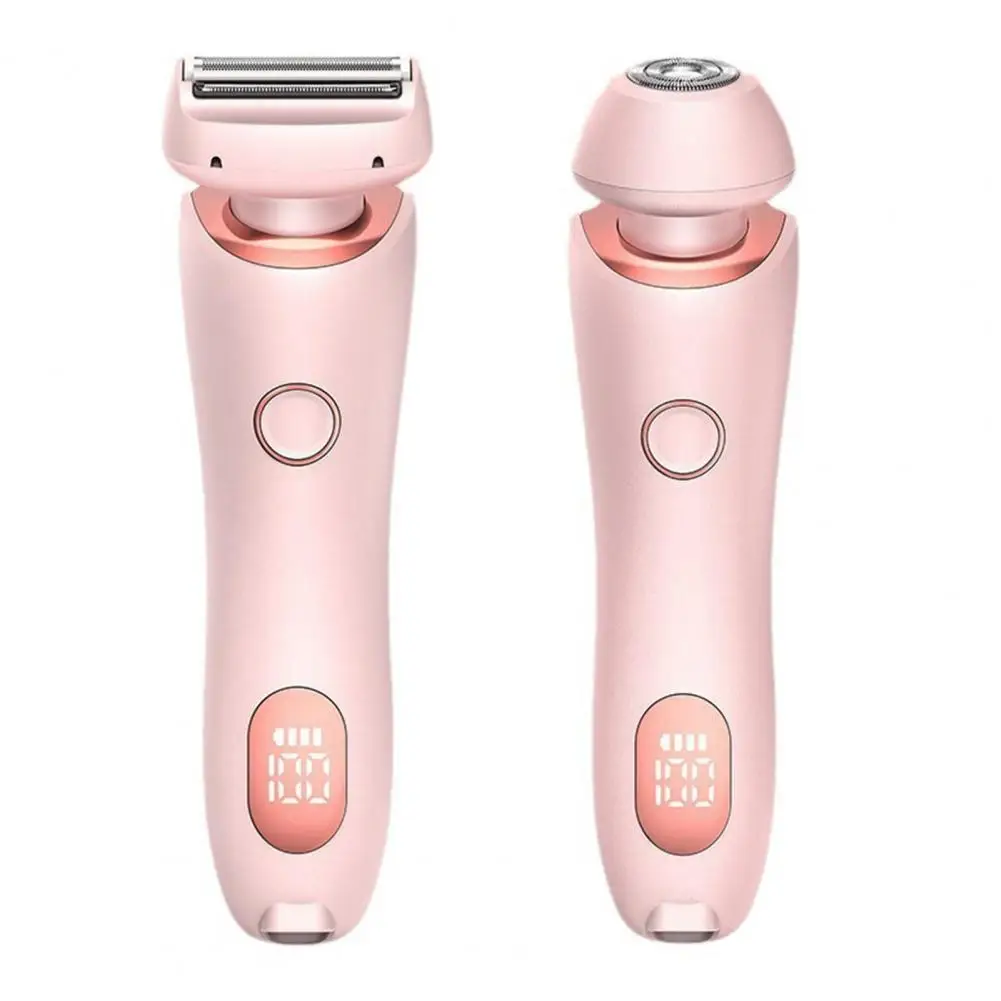 여성용 듀얼 헤드 바디 헤어 트리머, USB 충전식 전기 제모기, 얼굴 바디 비키니 부위용 방수 제모 장치