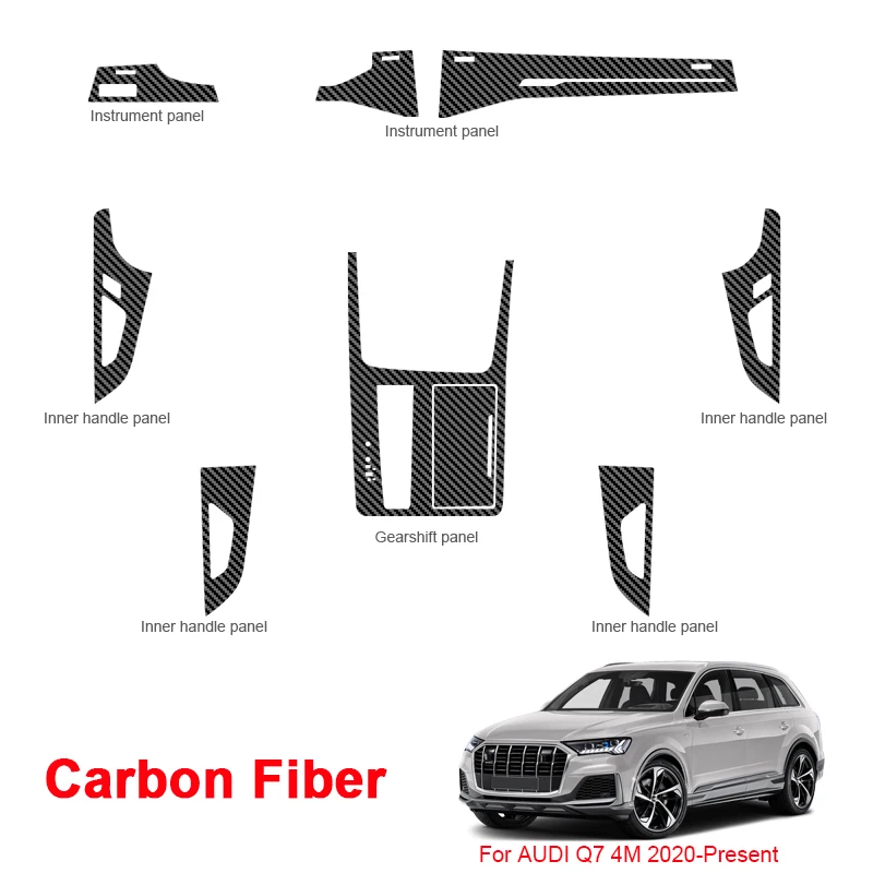 

For Audi Q7 4M 2020-2025 Car Interior Sticker Lifting Window Panel Decal Gear Box Dashboard Protective Film Auto Accessory