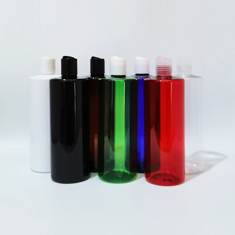 

14pcs 500ml Empty Black Lotion Cream Cosmetic Bottle With Disc Top Cap 500cc Plastic Bottles Containers Shampoo Shower gel
