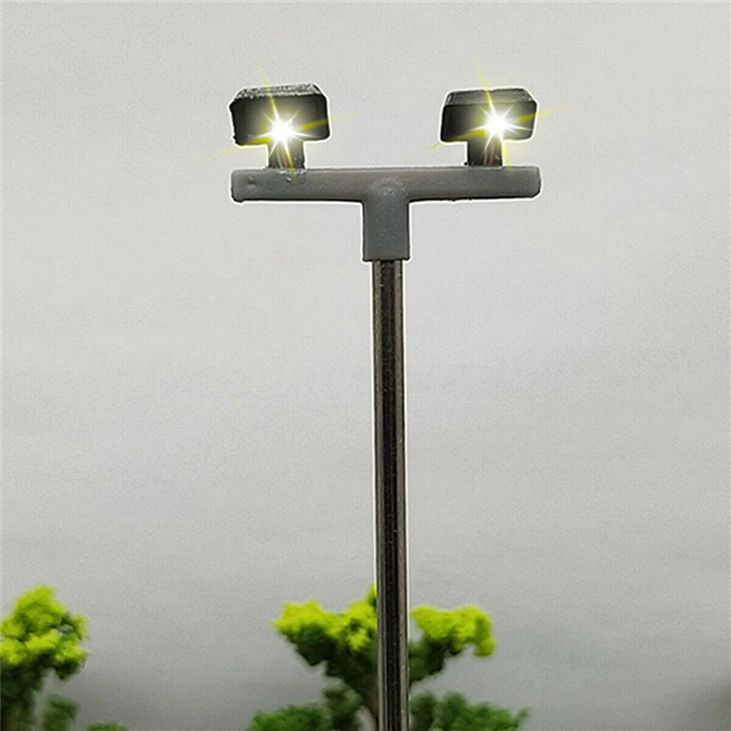 5 Pack Model Railway Yard Lights Twin LED Lamps OO 00 Guage Flood Light 1:76 Model Railroads 5*Twin LED Yard Lights